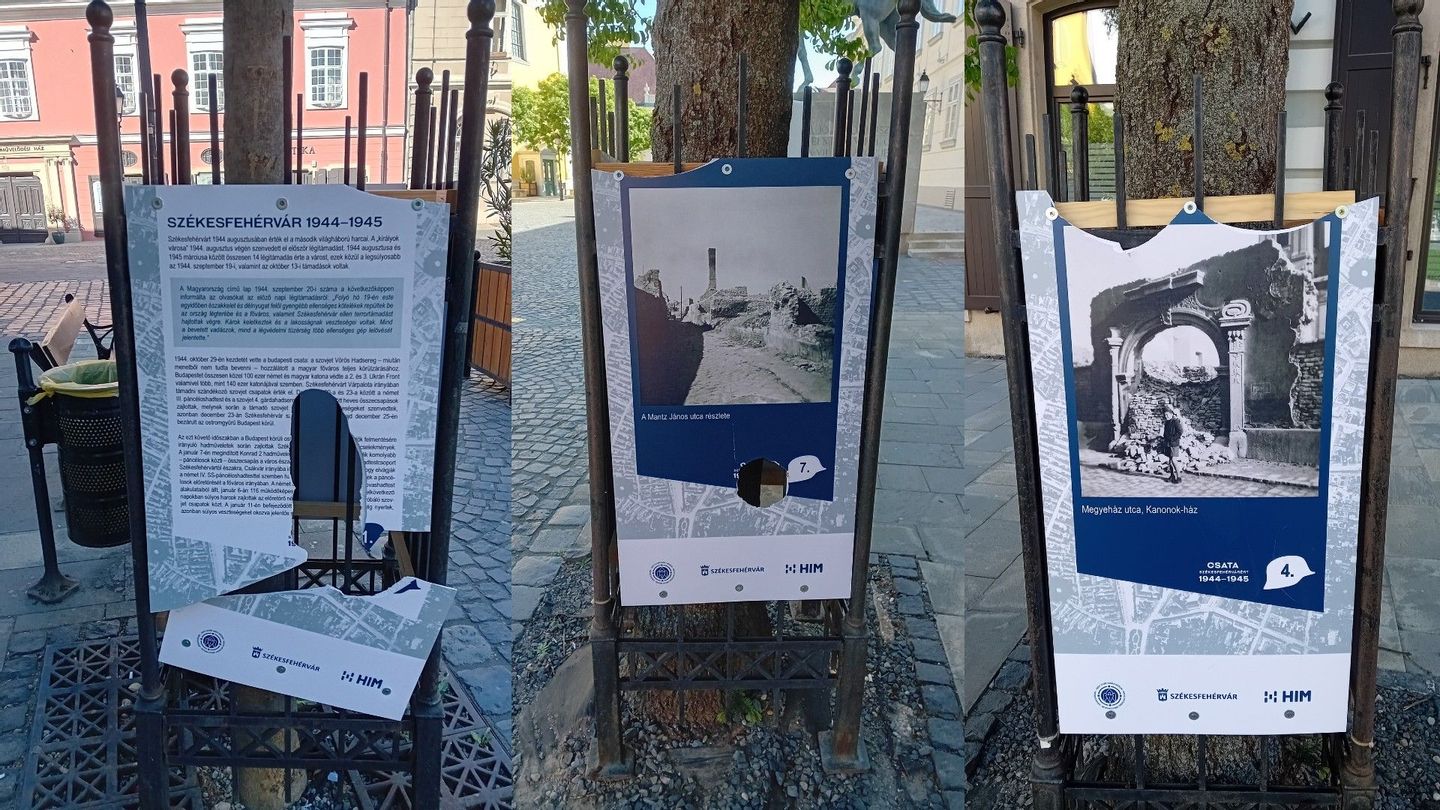 Ismeretlenek megrongálták a múzeum szabadtéri tablókiálllítását